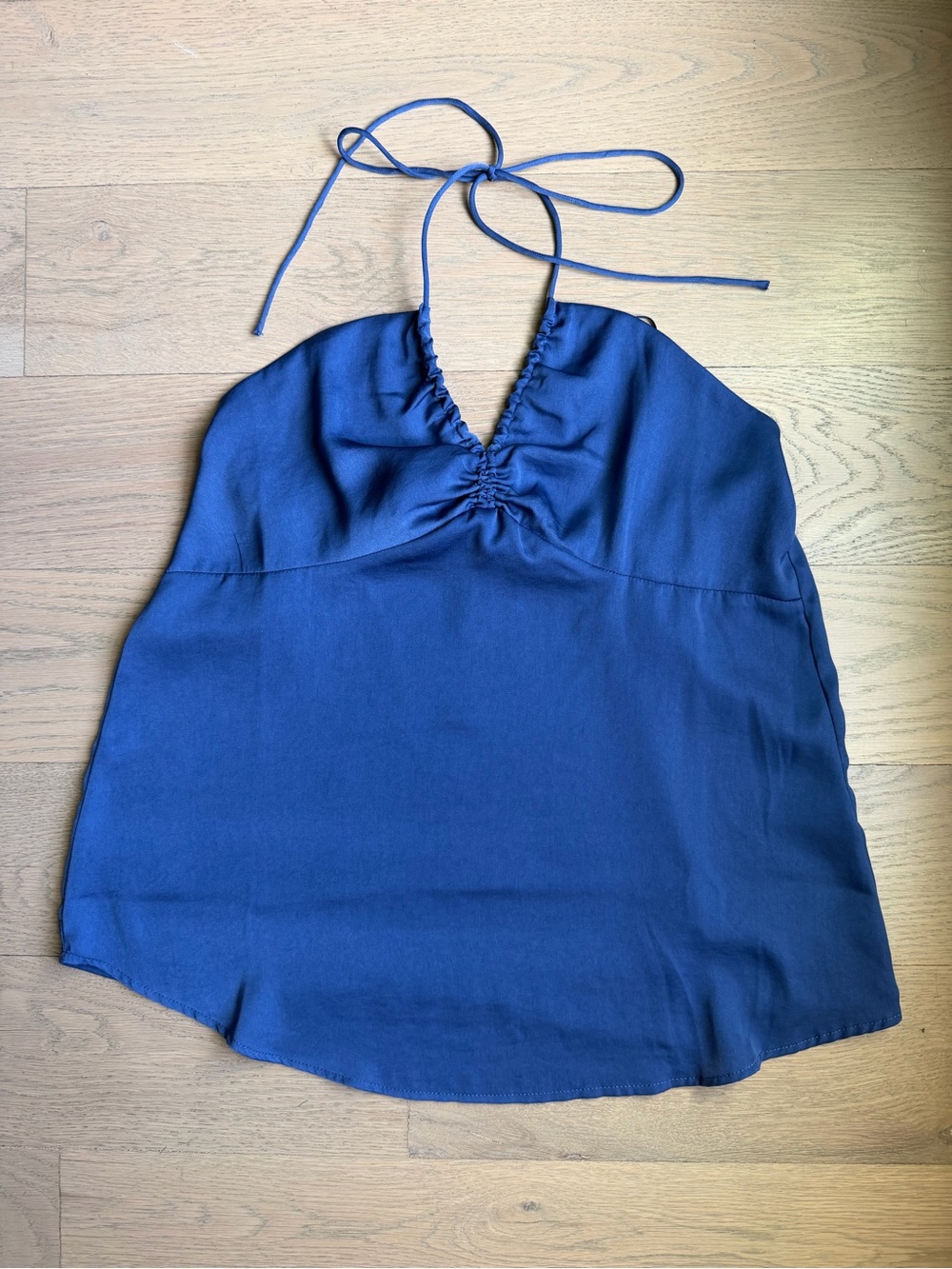 Banana Republic Cobalt Blue Halter Camisole with Ruched V-Neck